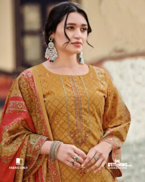 Yellow Unstitched Dress Material