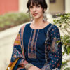 Blue Unstitched Dress Material