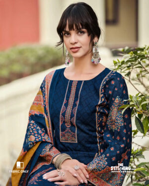 Blue Unstitched Dress Material
