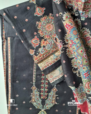 Black Unstitched Dress Material