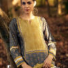 Yellow Grey Unstitched Dress Material