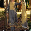 Yellow Grey Unstitched Dress Material