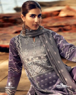 Purple Unstitched Dress Material
