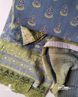 Green Unstitched Dress Material