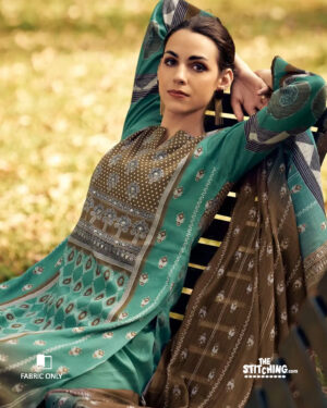 Green Unstitched Dress Material