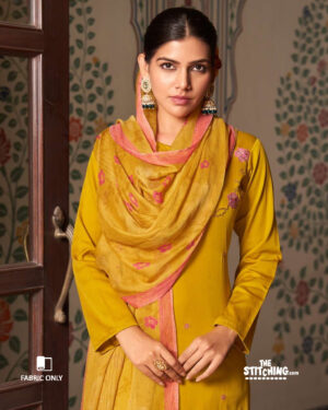 Yellow Unstitched Dress Material