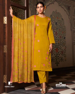 Yellow Unstitched Dress Material