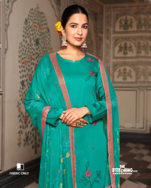 Green Unstitched Dress Material