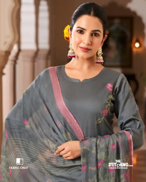Grey Unstitched Dress Material