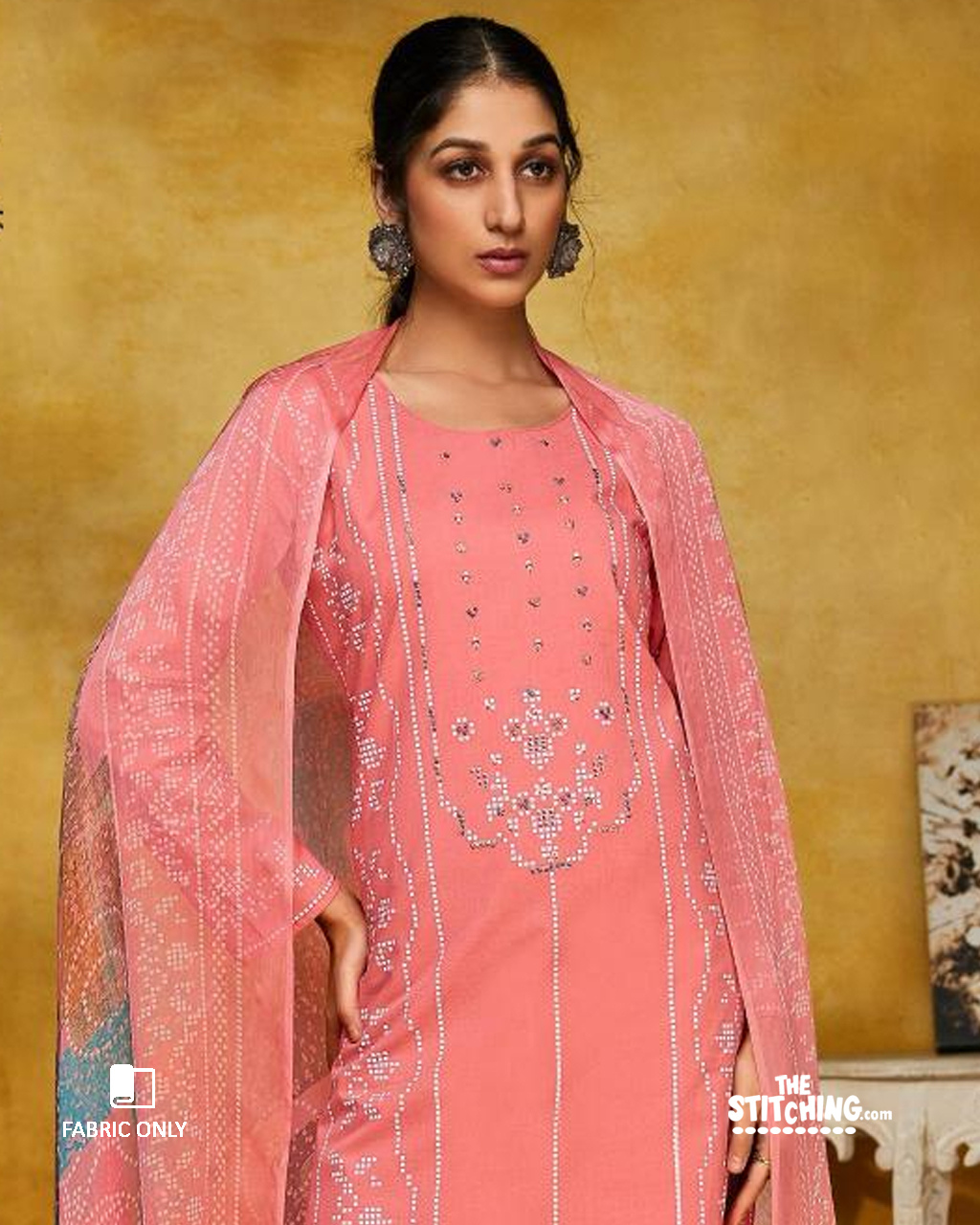 Pink Unstitched Dress material