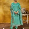 Green Unstitched Dress material