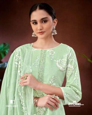 Green Unstitched Dress Material