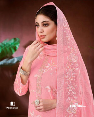 Pink Unstitched Dress Material