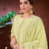 Green Unstitched Dress Material