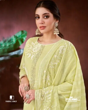 Green Unstitched Dress Material