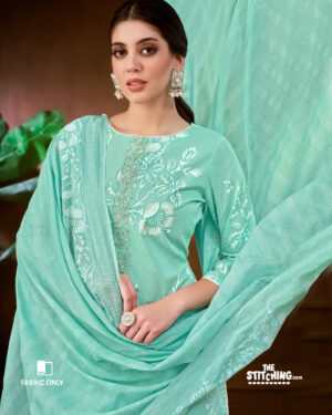 Blue Unstitched Dress Material