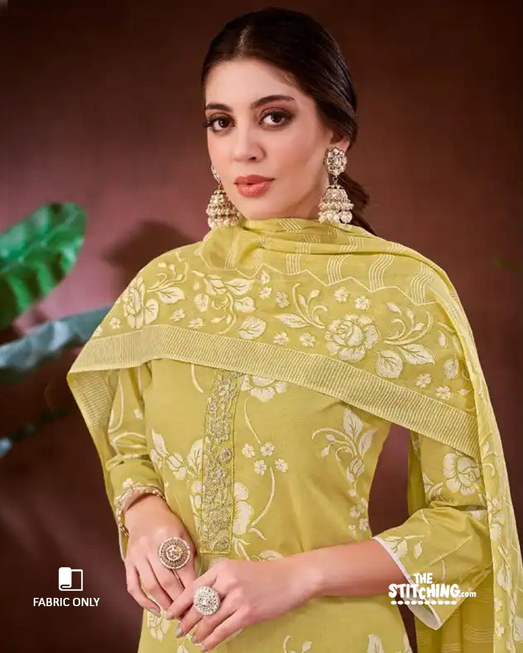 Yellow Unstitched Dress Material