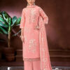 Pink Unstitched Dress Material