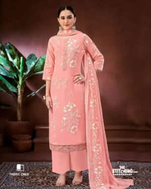 Pink Unstitched Dress Material