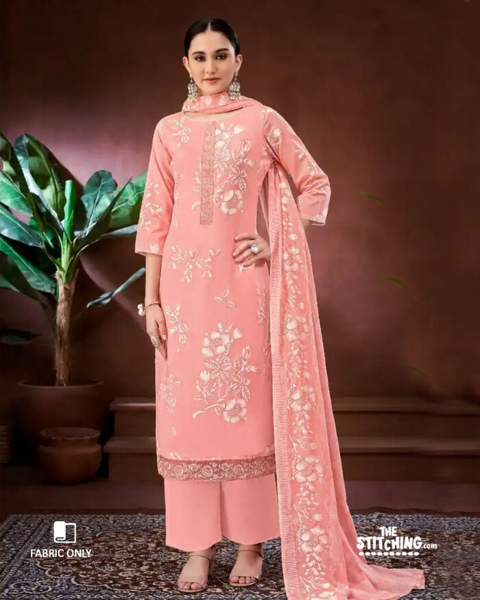 Pink Unstitched Dress Material