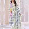 Blue White Unstitched Dress Material