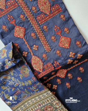 Blue Unstitched Dress Material