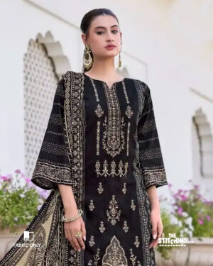 Black Unstitched Salwar Suit