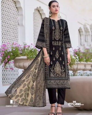 Black Unstitched Salwar Suit