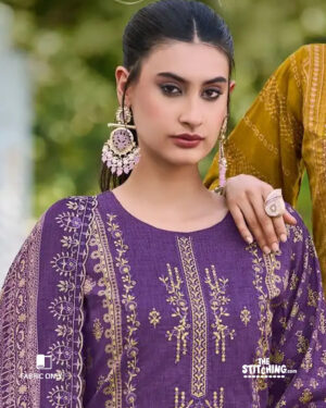 Purple Unstitched Salwar Suit