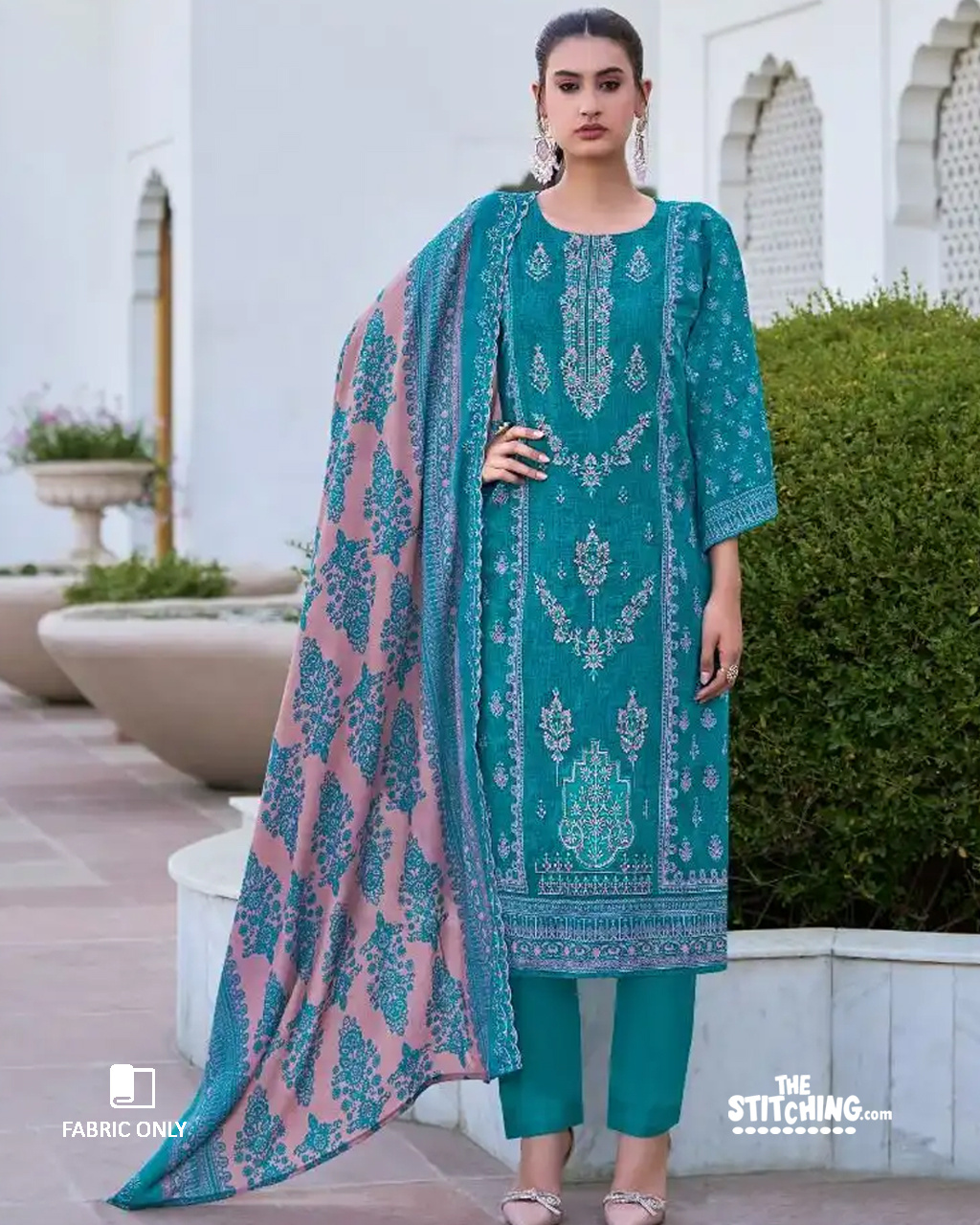 Blue Unstitched Salwar Suit