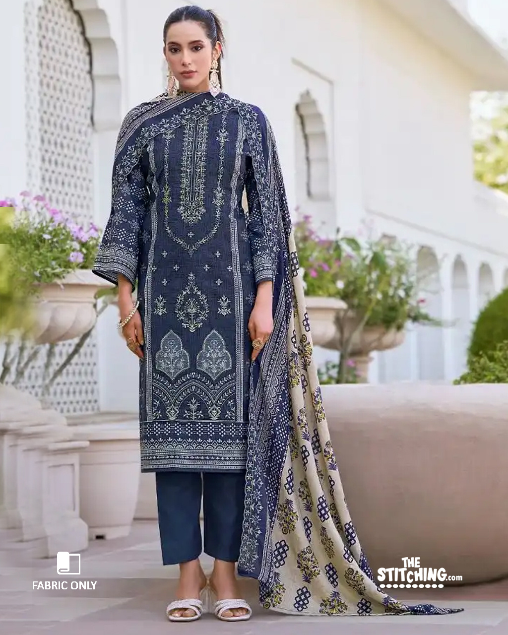 Blue Unstitched Salwar Suit