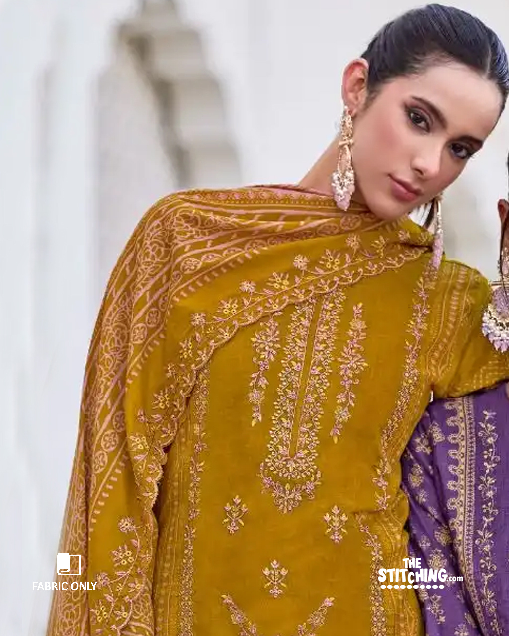 Yellow Unstitched Salwar Suit