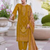 Yellow Unstitched Salwar Suit