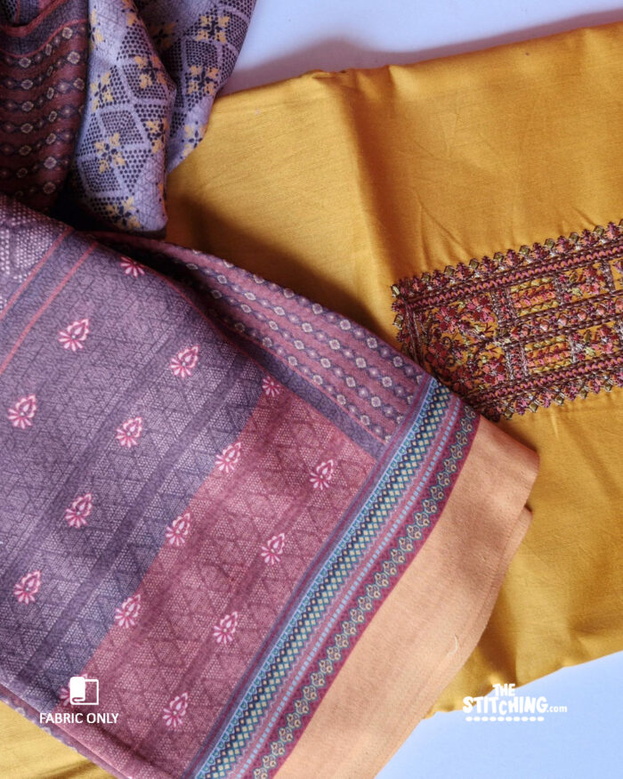 Yellow Unstitched Dress Material