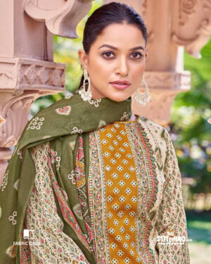 Green Unstitched Salwar Suit