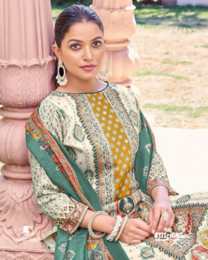 yellow Unstitched Salwar Suit