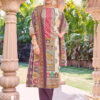 Maroon unstitched dress material