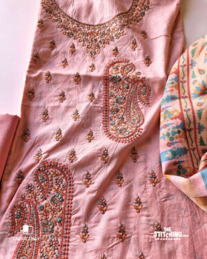 Pink Dream Cambric Digital Print Unstitched Designer Dress Fabric