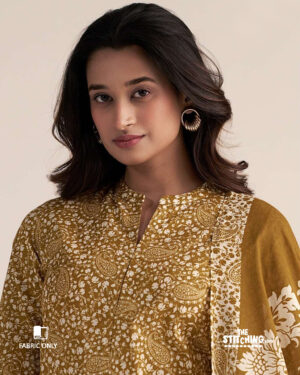 Yellow Unstitched Dress Material