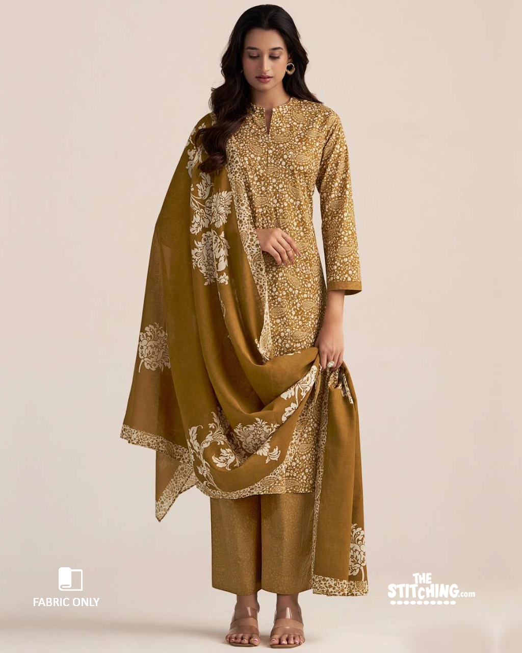 Yellow Unstitched Dress Material