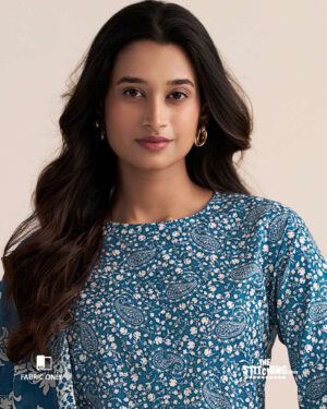 Blue Unstitched Dress Material