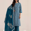 Blue Unstitched Dress Material
