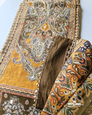 dark green Unstitched Salwar Suit