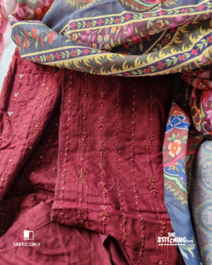 Seattle Red Premium Rayon Semi-Stitched Dress Material