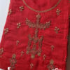 Red unstitched Dress Material
