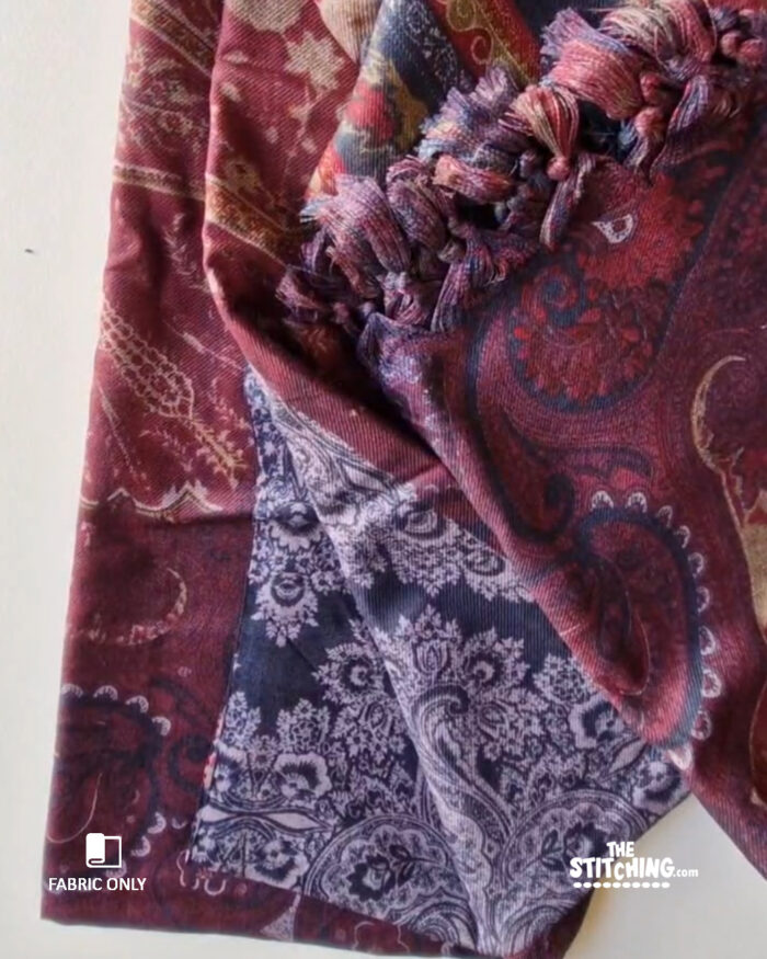 Maroon Unstitched Dress Material