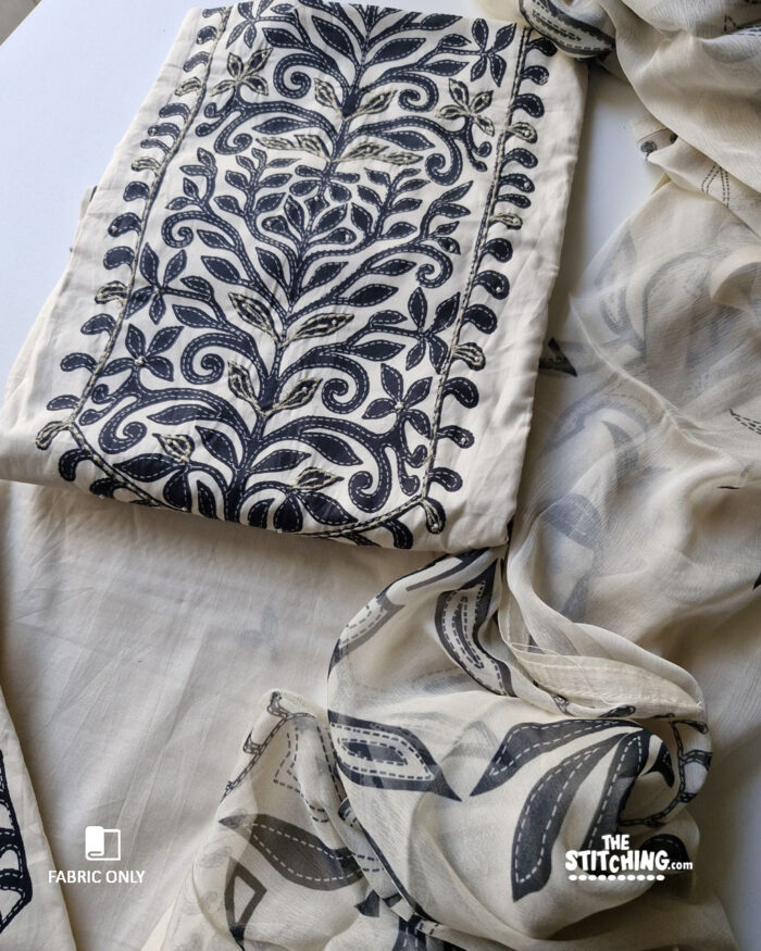 Off white Unstitched Salwar Suit