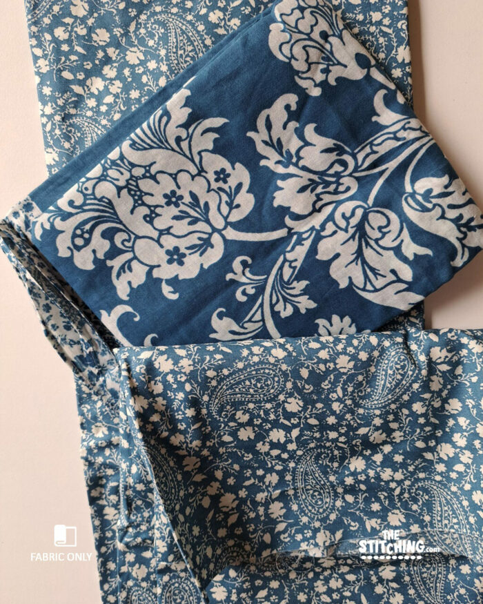 Blue unstitched dress material